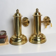 Pair of Vintage Brass Wall