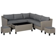 7 Seater 8 Piece Grey Rattan