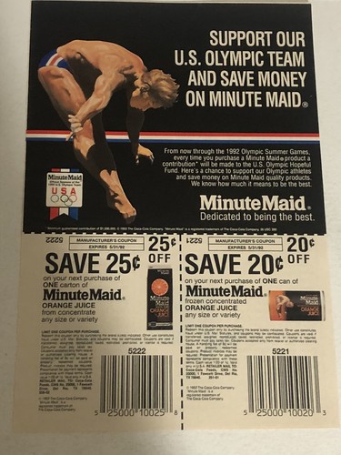 1992 minute maid orange juice - minute,
