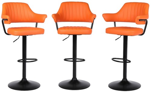Plush orange bar stools - x,