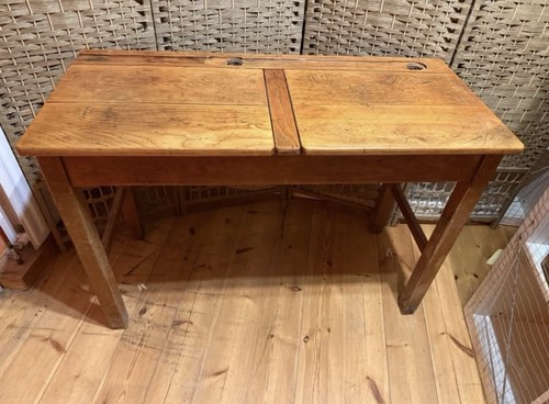 Vintage wooden double school - vintage,