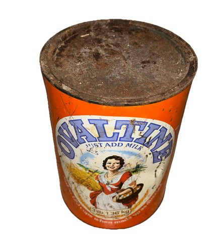 Vintage ovaltine canister tin - vintage, tin-