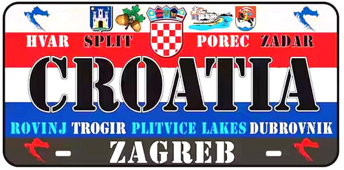 Croatia license plate - license,