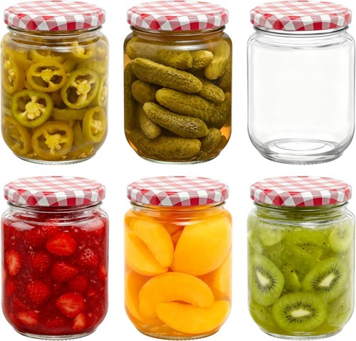 380ml glass jam jars with - jam,