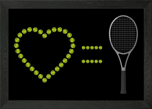 Tennis heart framed - wall, art