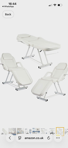 White massage table metal - white, table,