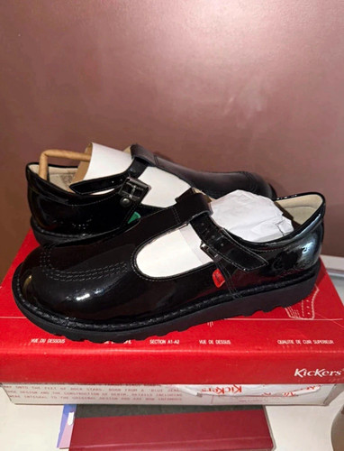 Kickers girls black patent - kickers,