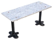 Antique C1900 Marble & Cast Iron Table or Seat – Kitchen or Garden