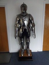 Medieval Sir Lancelot English Knights Suit Of Armour & Stand Great Display Piece