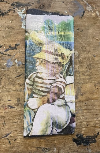 Handmade wooden print wood - print, on