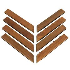 8 piece EZ-Floor Corner Trim Piece Interlocking Flooring Solid Teak Wood SHELF