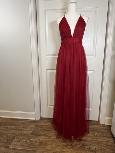 Burgundy empire waist tulle - empire,