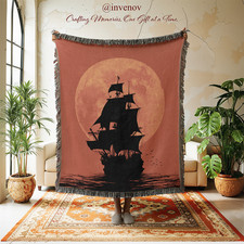 Pirate Ship Woven Blanket