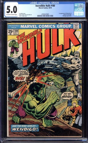 Incredible hulk 180 cgc 0 - incredible, 5.0