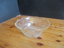 Vintage Heavy  Pressed Glass Fruit/Trifle Bowl, Grape Vine Design 21.5 cm Approx
