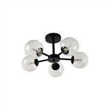 Modern Black 5 Arm Ceiling