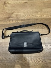 Mont Blanc  Laptop Bag / Soft Briefcase  in Soft Black leather