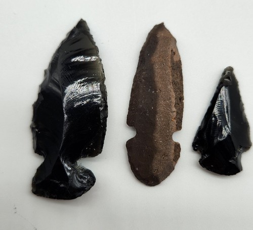 Black obsidian flint stone - black,