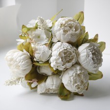 13 Heads Silk Peony Artificial Fake Flowers Wedding Bouquet Home Party Decor UK