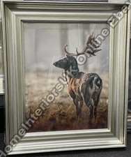 Stag wall art with liquid art