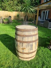 REFURBISHED OAK WHISKEY BOURBON BARREL  Wooden Keg Pub Table/ Garden Stand