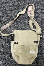 Unisex Storm Cotton Crossover Beige Shoulder Bag with Stud Fastening
