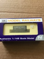 DAPOL ‘N' GAUGE 7 PLANK MINERAL WAGON “Gresford, Wrexham”  + LOAD MIB Limited Ed