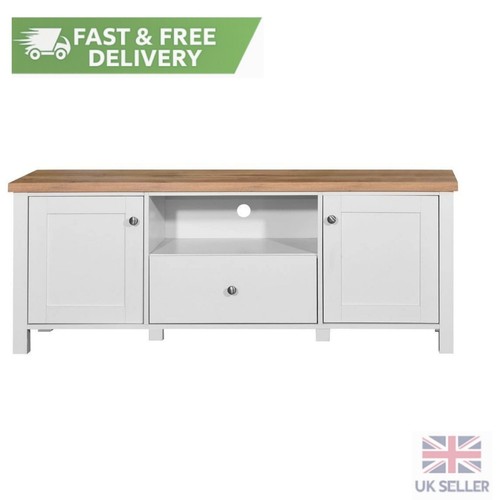 White oak unit stand media - white,