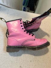 Doc Martins Women's Size 6UK 1460s Boots Pink Leather Lace Up Ankle Boots Used