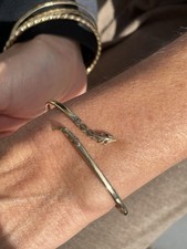 9ct Gold Garnet Eyed Exceptional Vintage Snake Bangle 5 Grams