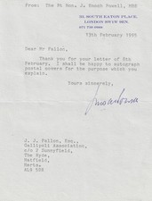 Letter Signed by The Rt Hon J