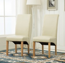 Set of 2 Faux Leather Dining