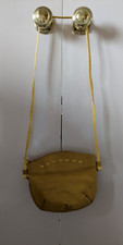 Mustard Oval Real Leather Small Shoulder Bag Made in England