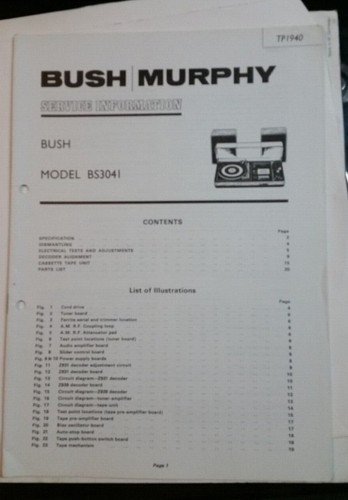 Vintage bush murphy - bush/murphy, service