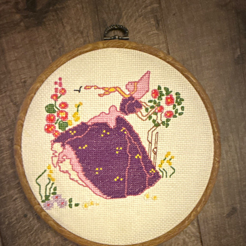 Framed cross stitch wooden - framed,