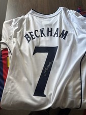 DAVID BECKHAM SIGNED ICONS COA 2002 ENGLAND SHIRT 