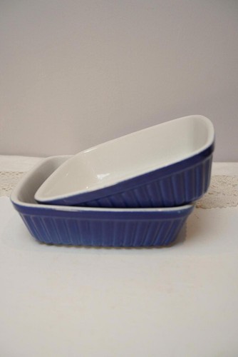 Pair blue glazed ceramic - blue,
