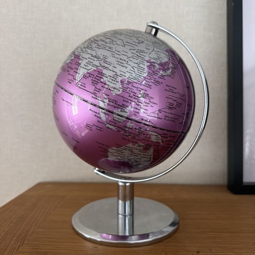 Pink silver desk globe - &,