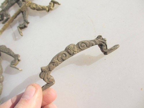 Vintage brass cabinet pull - brass,