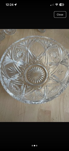 Crystal cut glass fruit - glass, bowl