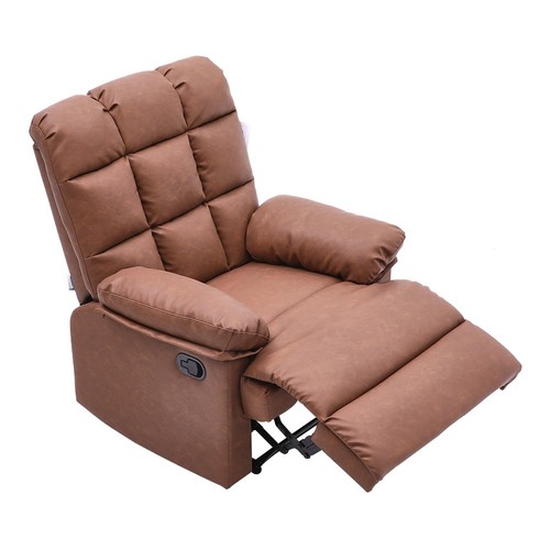 Brown faux leather recliner - brown,