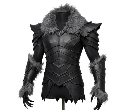 Black leather medieval - leather,