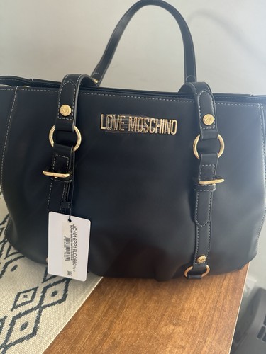 Moschino black leather bag - moschino,