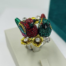 butler and wilson Ring Multicoloured Crystal Birds Statement Uk Size P￼