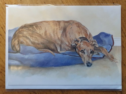 Whippets greetings card