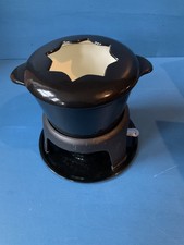 MasterClass Cast Iron Fondue Set in black for Chocolate, Cheese, Meat 