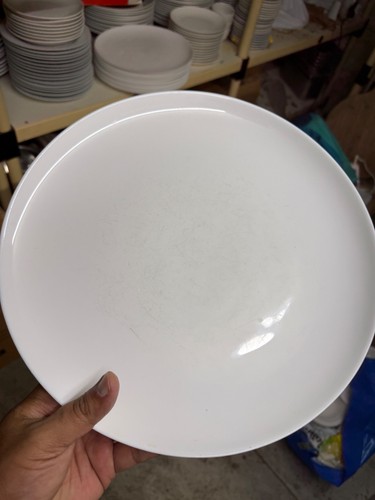 Pure white pizza plate - pizza,