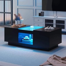 Black Smart LED Coffee Table -
