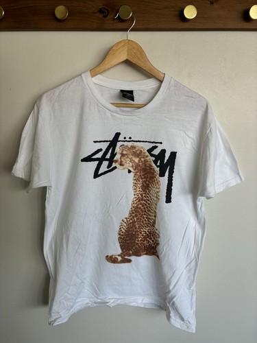 Stüssy white graphic cheetah - white,