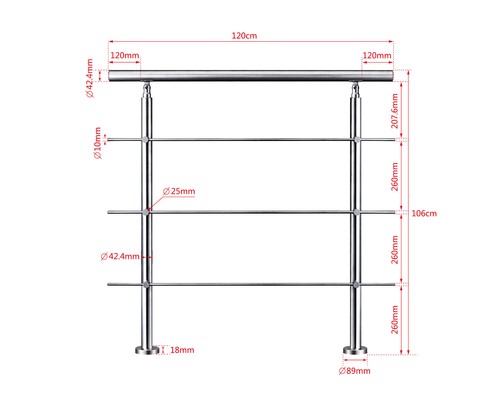 Stainless steel handrail - steel,